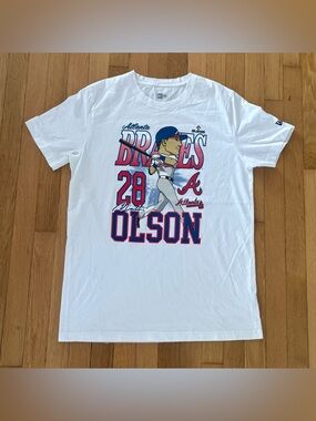 Atlanta Braves Matt Olson T Shirt New Era Players Edition Size Large Rare